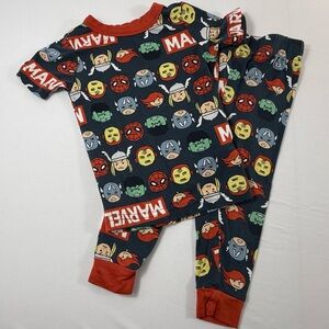 Disney x Marvel 18M Unisex Toddler All-Over Superhero Print Matching Pajama Set